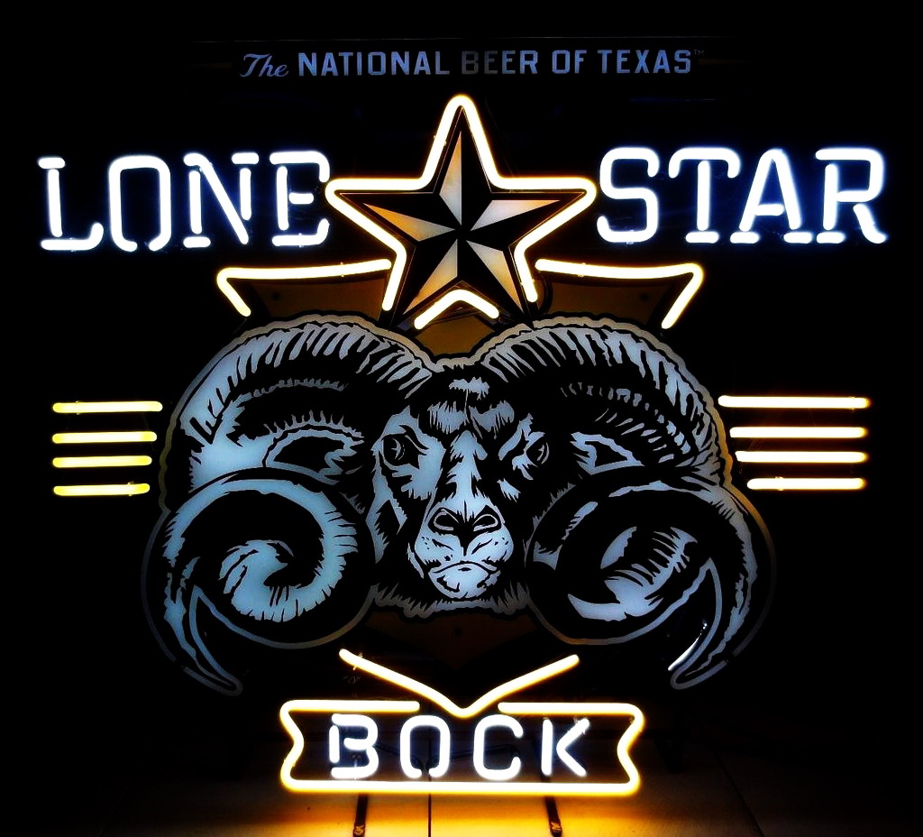 Lone Star Bock Rams Head Neon Sign